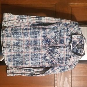 Long sleeve button up, pearl snaps.